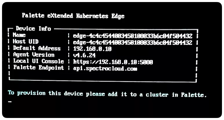A screenshot of the Edge host.
